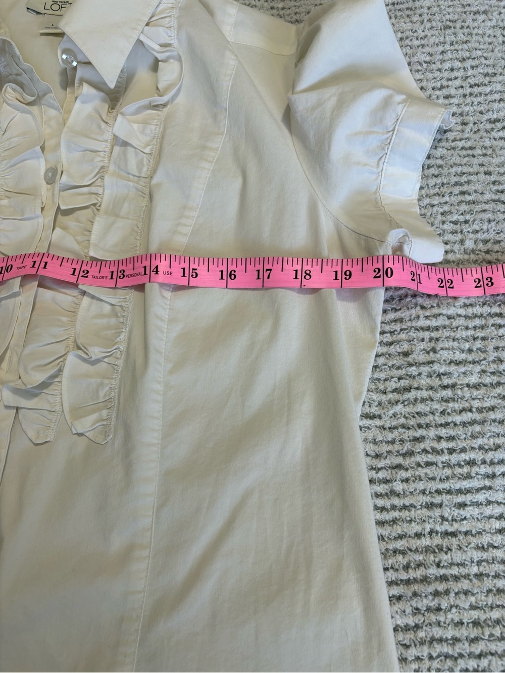 Ivory button down blouse - Picture 6 of 6